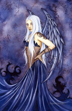 Fantasy Painting - blue angel Fantasy